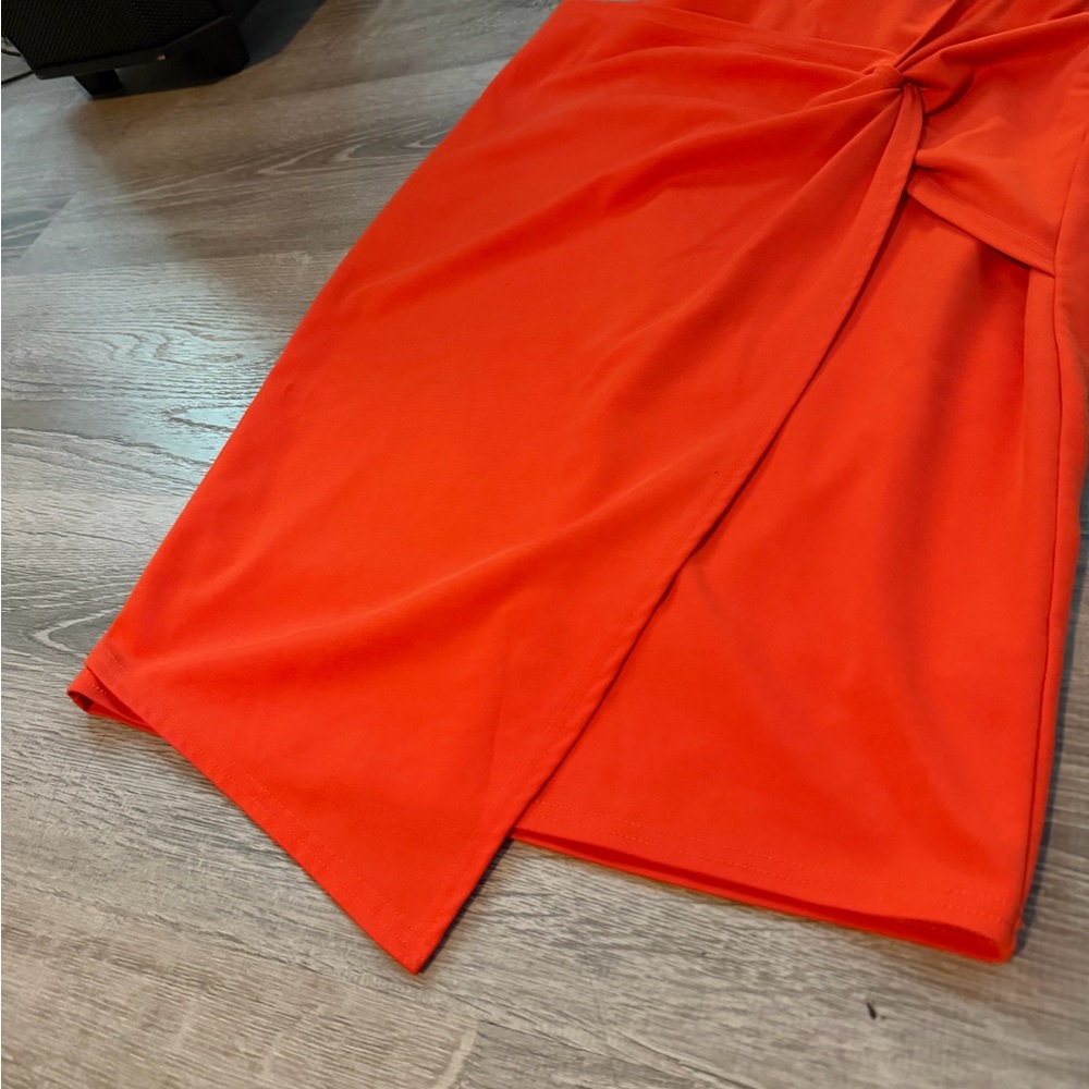 Elegant Orange Pencil Skirt